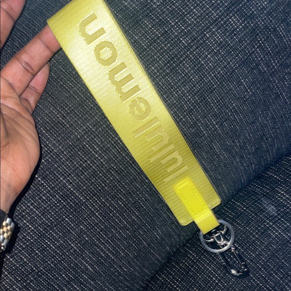 Lululemon Silver Yellow Carabiner Keychain
